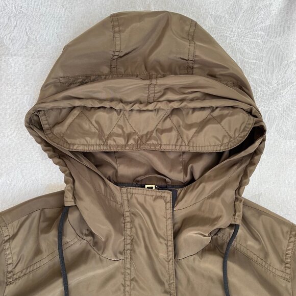 Zara Basic Lightweight Utility Hooded Full Zip Drawstring Waist Jacket Medium - Picture 5 of 16